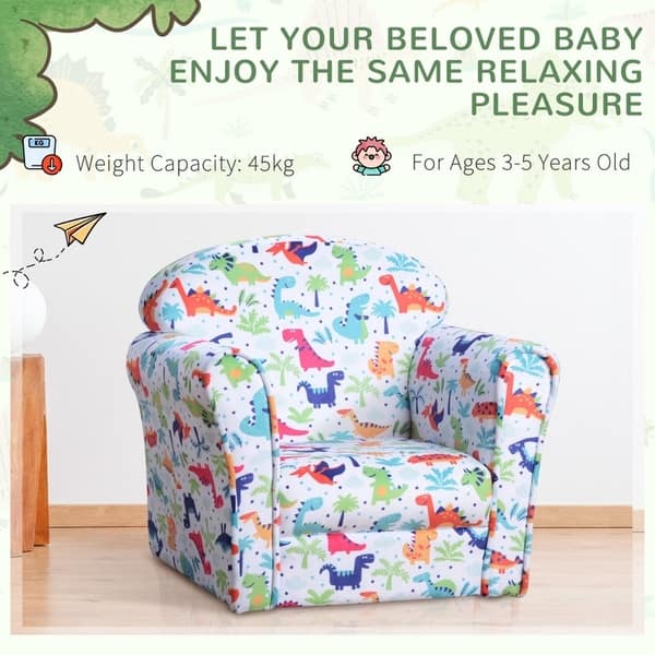 slide 2 of 5, Kid's Sofa Armchair with Design and Thick Padding - 19.75" L x 15.25" W x 17.25" H Multi