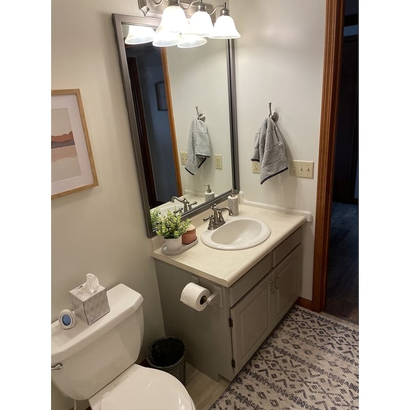 Frame My Mirror Satin Nickel Framed Mirror, Ellis Design