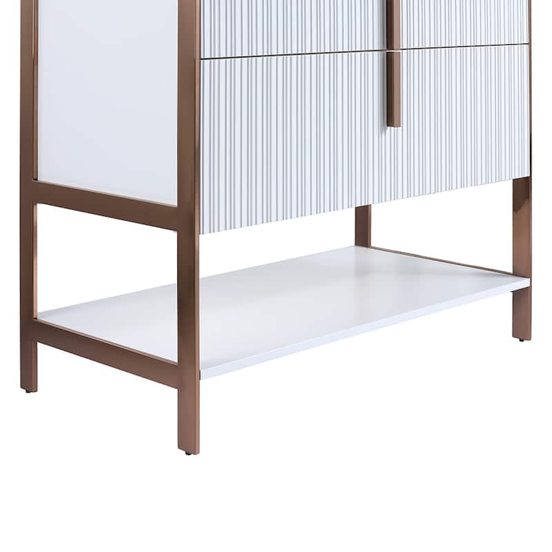 Fine Fixtures Serenity Modern Bathroom Vanity with White Gel Acrylic Top