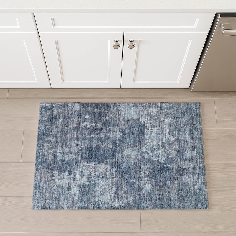 Machine Washable Indoor/ Outdoor Ombre Abstract Chantille Rug