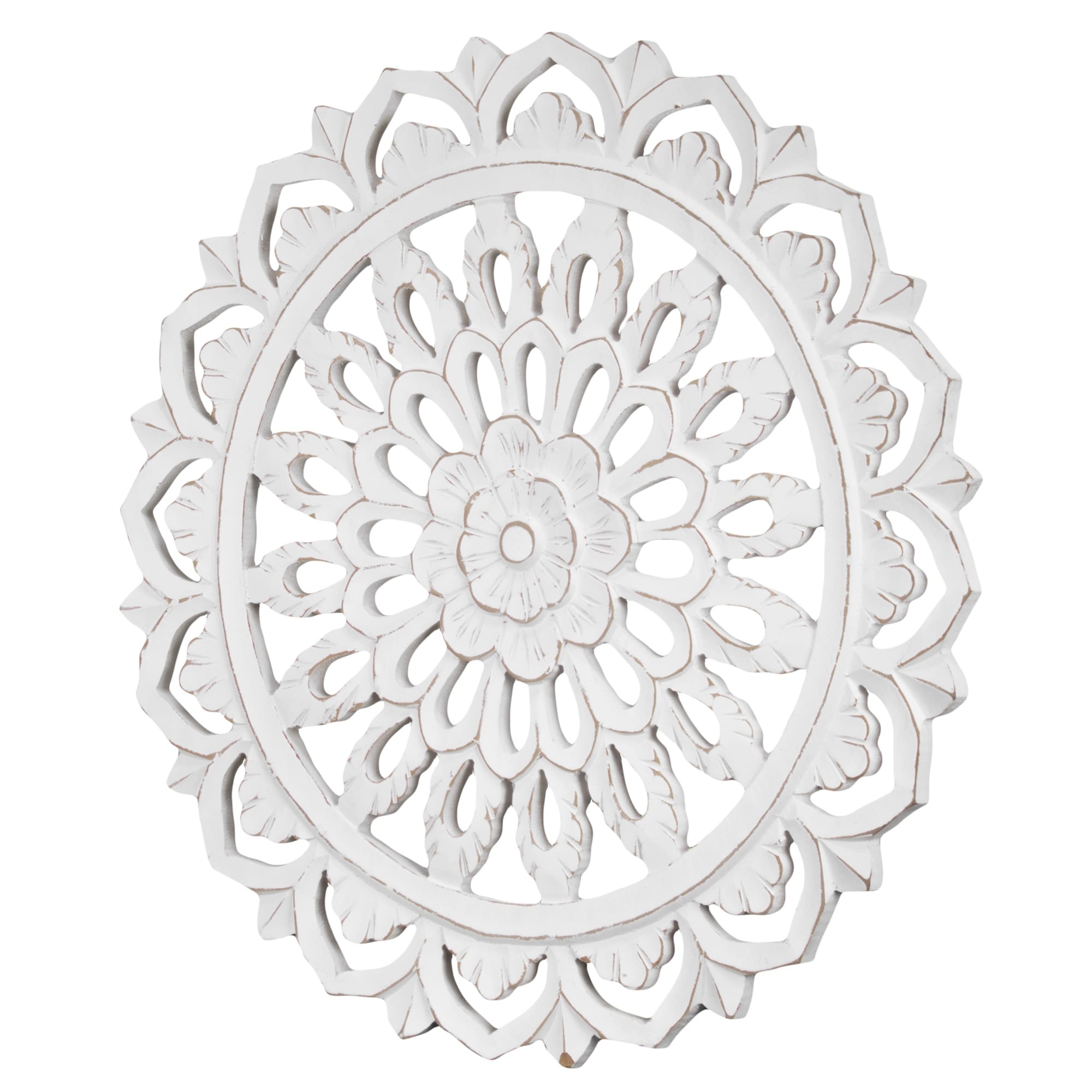 Shop American Art Decor Floral Mandala Wall Medallion White 24