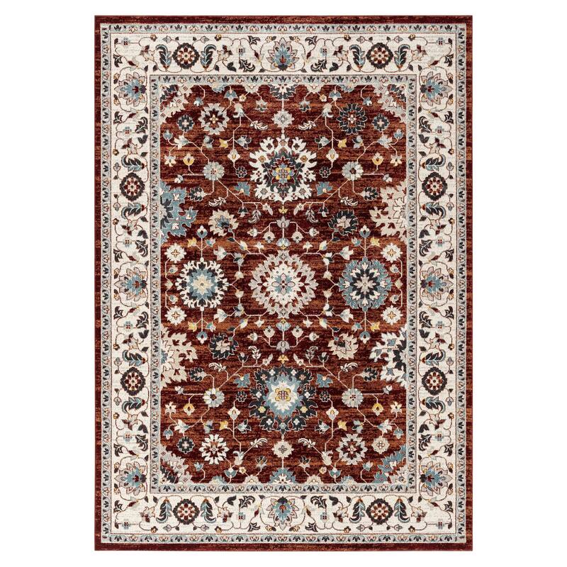 Everwash Treasure Lina Traditional Medallion Machine Washable Area Rug
