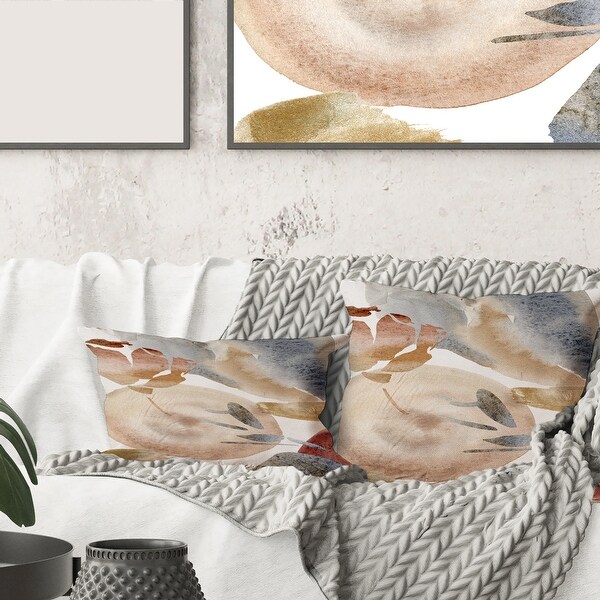 Designart Abstract With Red Pink Beige and Gold Spots Pastel