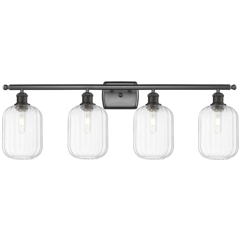 Innovations Lighting Endless Possibilities Ballston - Preston - 4 Light 37" Jar Shade Bath Vanity Light - Clear/Oil Rubbed Bronze