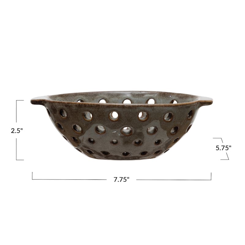 Stoneware Berry Bowl, Reactive Glaze, Brown (Each One Will Vary)