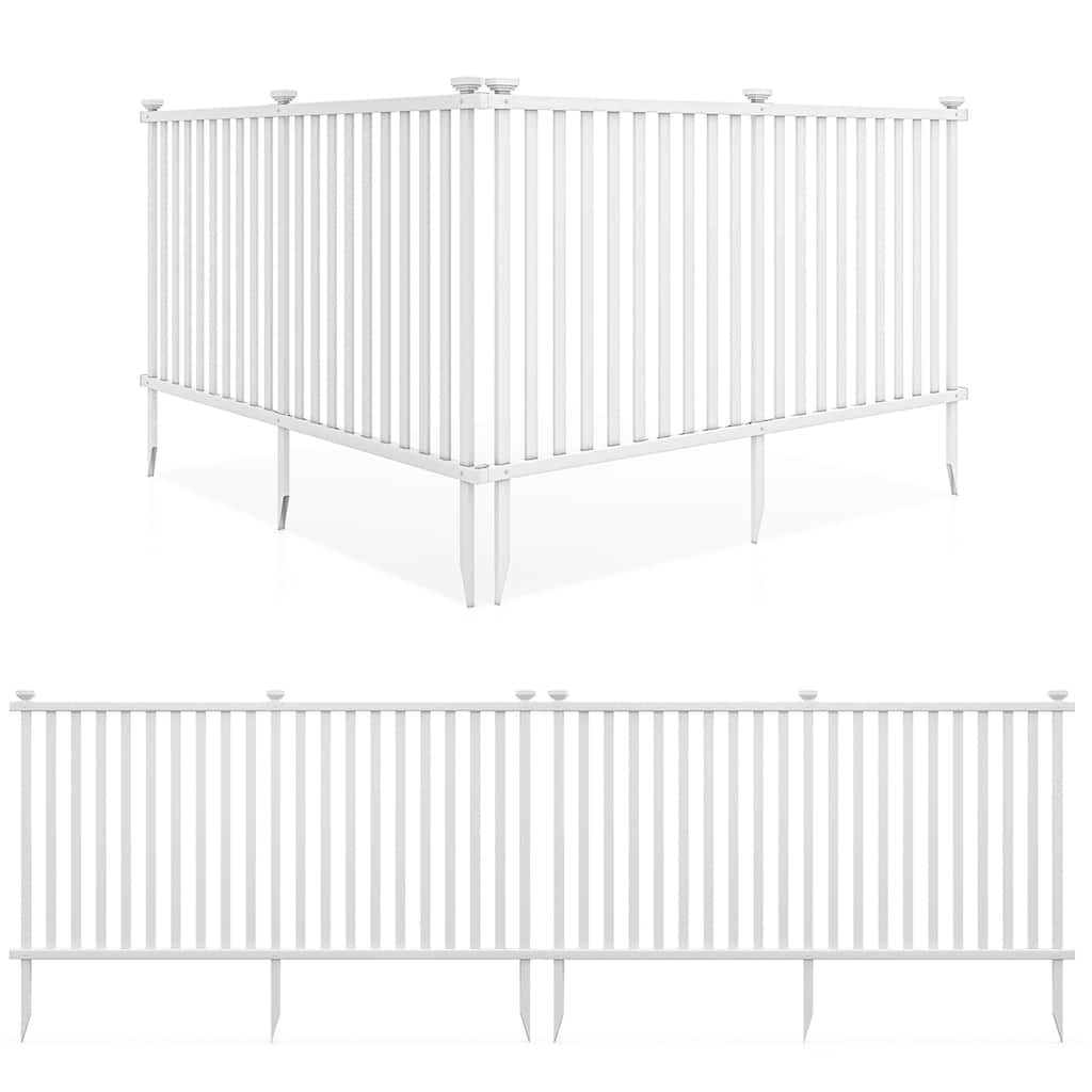 Gymax 2PCS 80'' x 39'' Vinyl Picket Fence 2 No Dig Fence Panels for