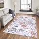 preview thumbnail 189 of 204, Gertmenian Crystal Print Washable Digital Printed Flat Pile Polyester Slip Resistant Area Rug Collection 6' x 9' - Flora Beige
