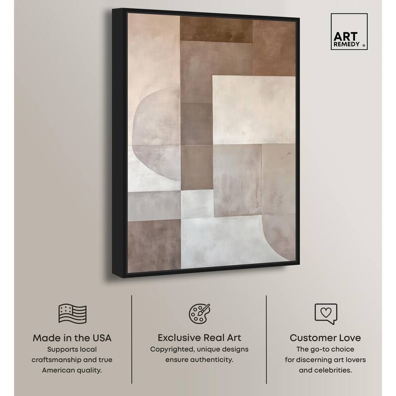 Neutral Tone Blocks II Canvas by Art Remedy