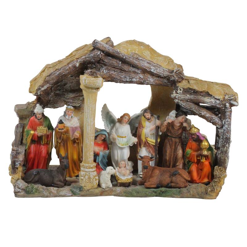 18 Traditional Religious Christmas Nativity Stable House Decoration