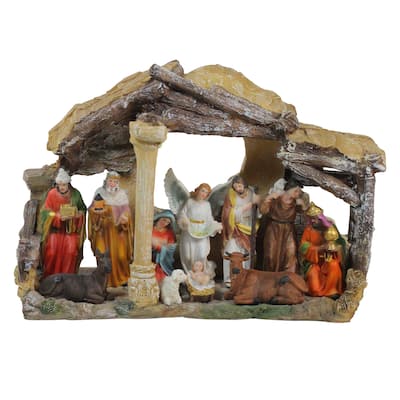 18 Traditional Religious Christmas Nativity Stable House Decoration