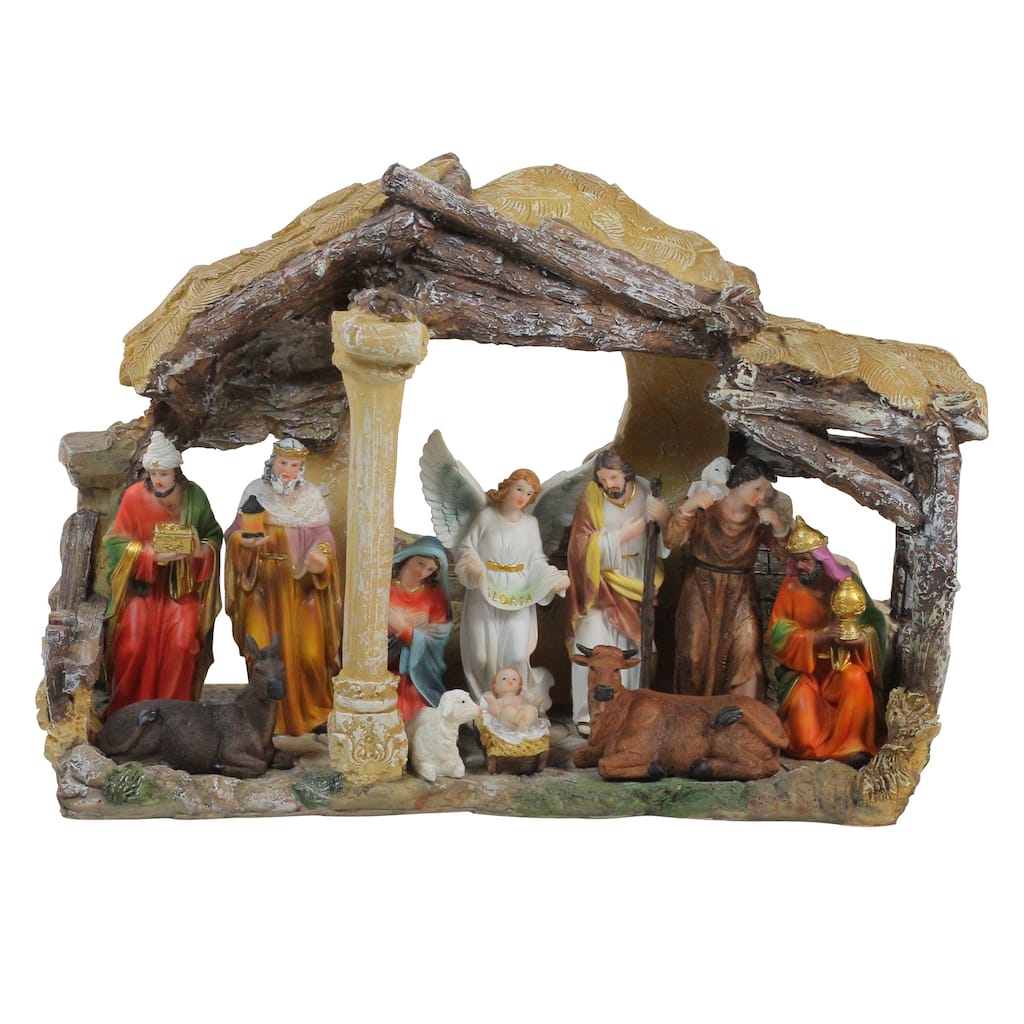 18 Traditional Religious Christmas Nativity Stable House Decoration