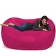 preview thumbnail 3 of 14, Large Memory Foam Microsuede Bean Bag Chair Loveseat Pink Micro Suede