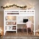 preview thumbnail 2 of 23, Twin Size Loft Bed With Shelves,Desk and Writing Board for Home