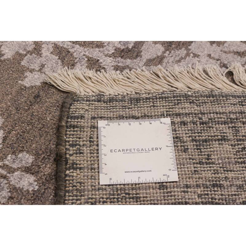 ECARPETGALLERY Hand-knotted Heritage Dark Grey Silk Rug - 7'10 x 10'0