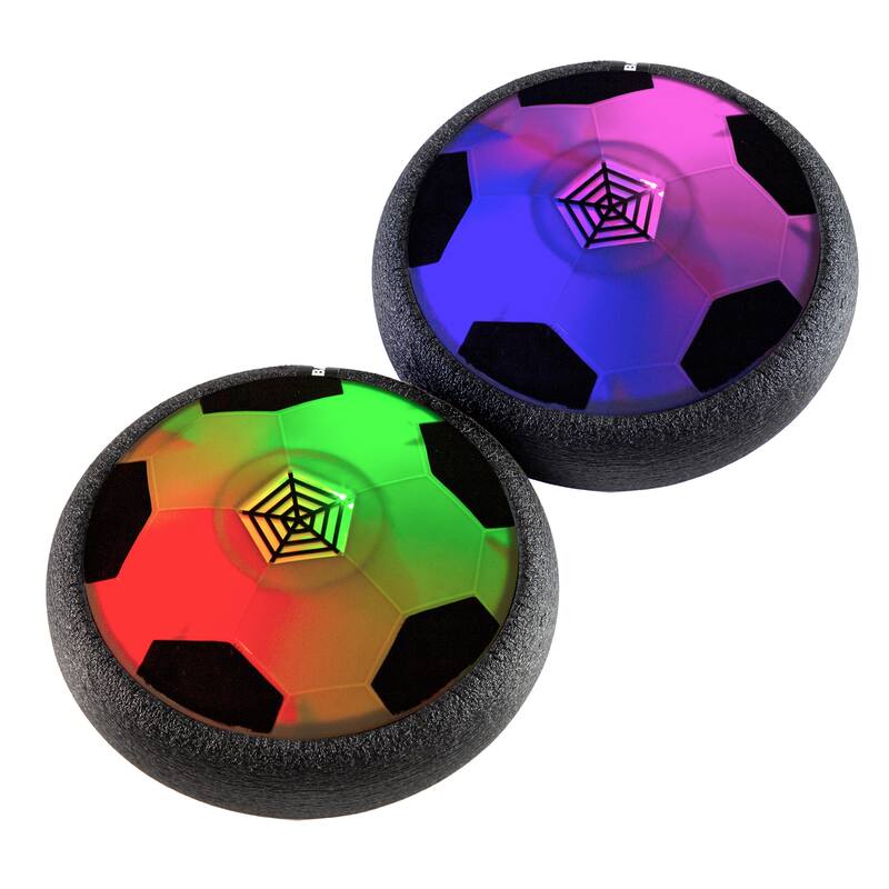 Hover Soccer Ball 2-Pack Air Soccer Balls with LED Lights by Trademark Games - Black and White - 16 Years and Up