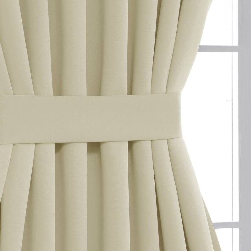 Deconovo French Door Curtain with Rod Pocket and Tieback 1 Panel