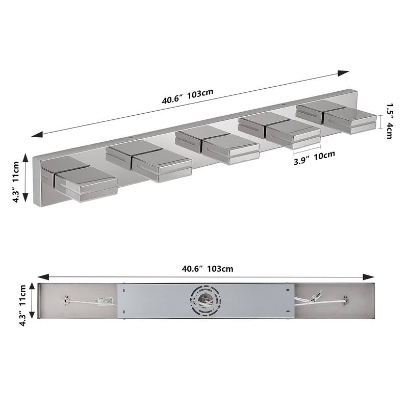 Modern LED Vanity Light, 5-Lights Wall Sconce for Bathroom and Mirror, Sleek Minimalist Design, Energy-Efficient