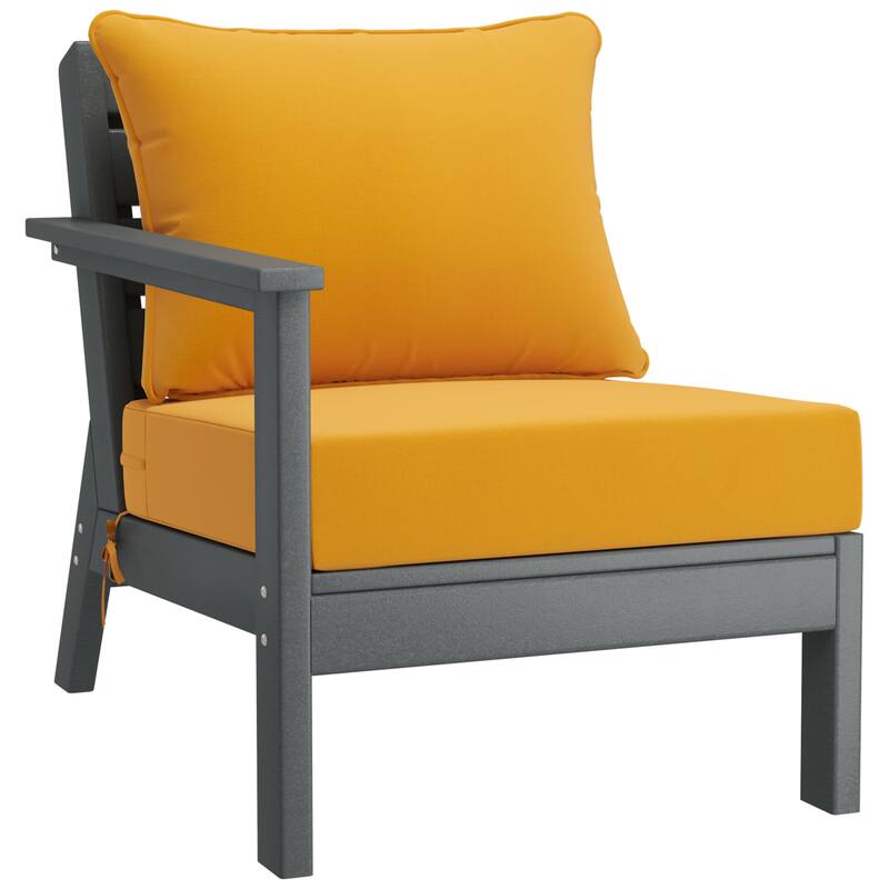 Birchwood All Weather HDPE Outdoor Patio Gray Deep Seating Conversation Set (6-Piece Set)