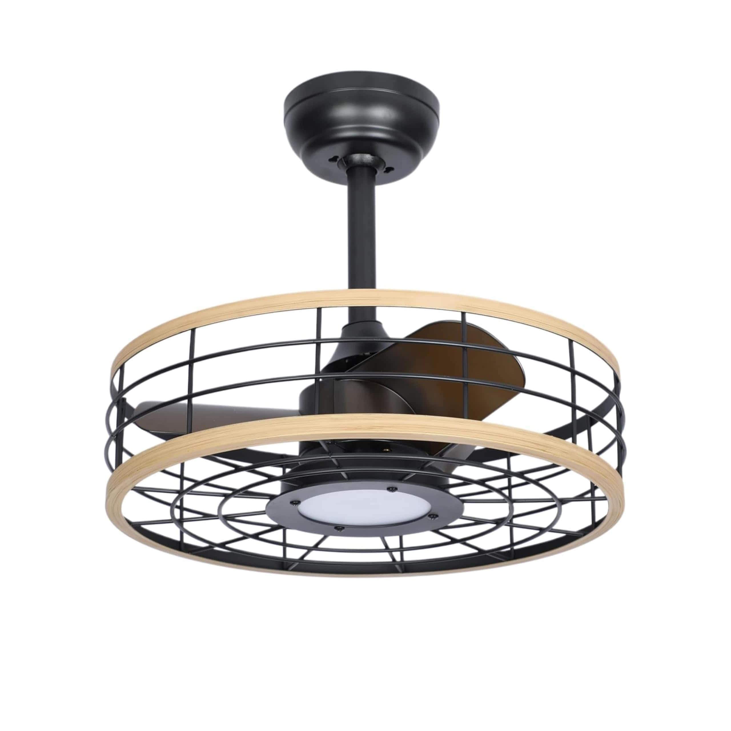 16 Inch Flush Mount Ceiling Fan with Dimmable LED Lights and Remote