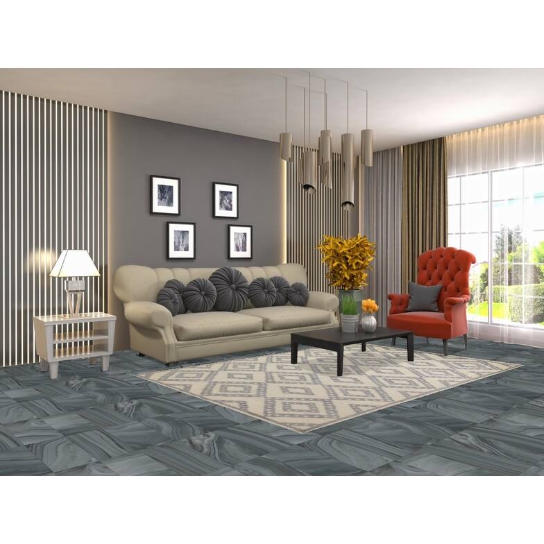 Hand Knotted Oriental 100% Wool Carpet Modern Geometric Beige & Ivories Moroccan Area Rug - 7' 8'' X 5' 3''