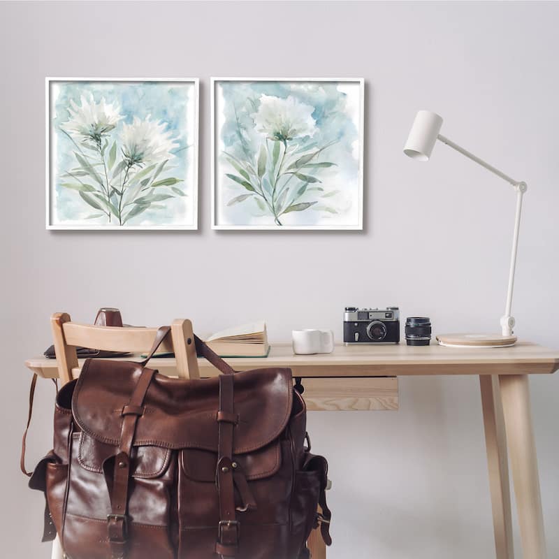 Stupell Soft Spring Flower Still Life White Watercolor Florals 2pc Multi Piece Framed Wall Art Set