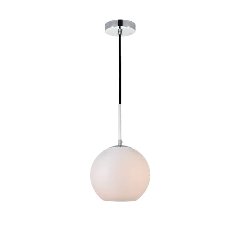 1-light Modern Frosted White Glass Orb Pendant