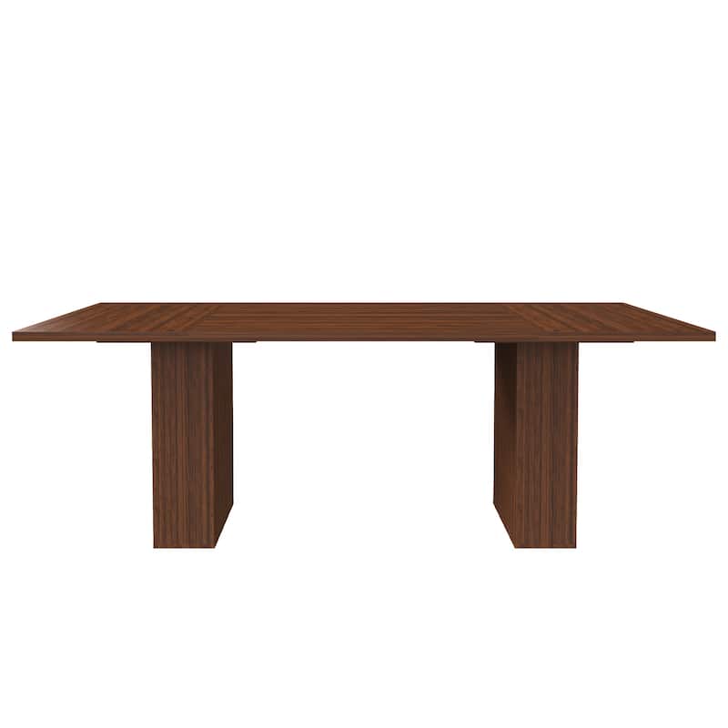 Dining Table with Built-In Storage, Meeting Table Kitchen Table with Wood Veneer, Scratch-Resistant Home Office Table