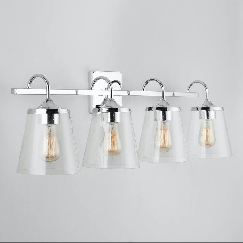 Jayne 4-light Bath/ Vanity Fixture w/ Clear Seeded Glass