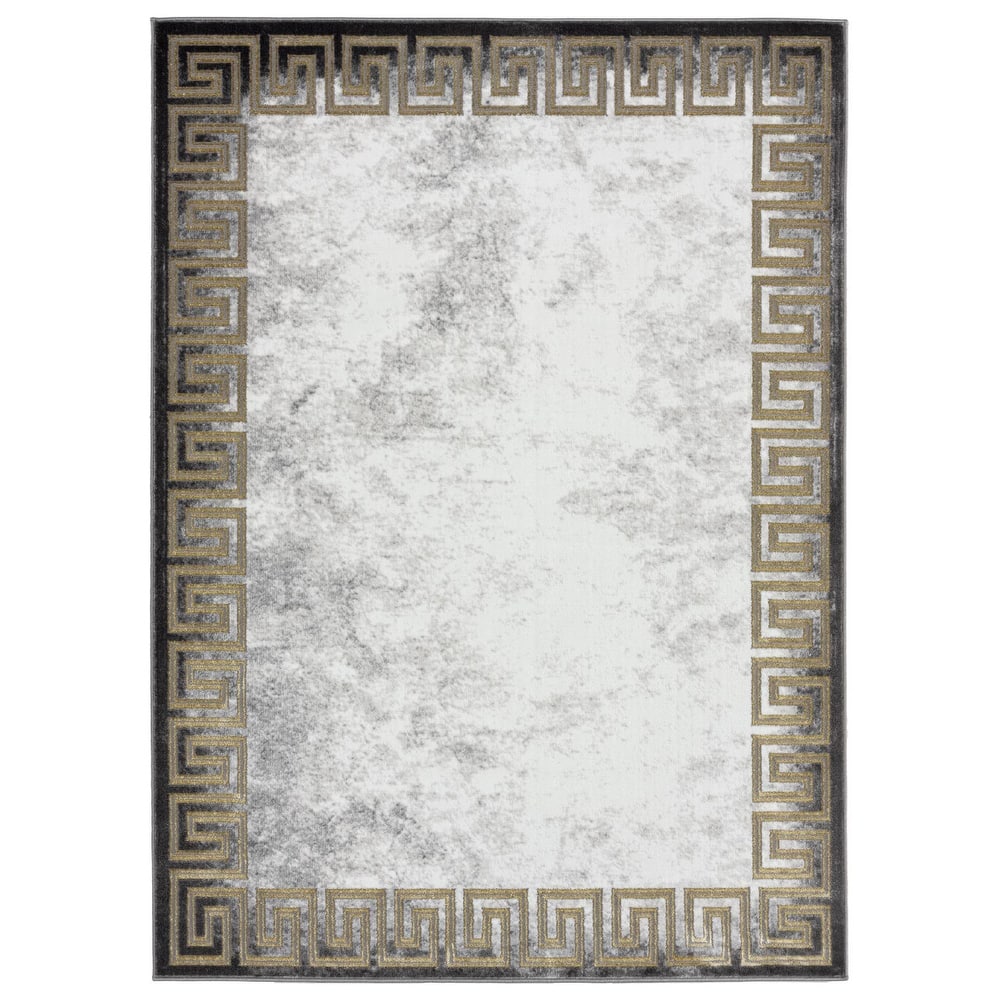 Brooklyn Collection Abstract Border Area Rug