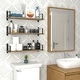 preview thumbnail 5 of 4, Wallniture Toledo 24" Wood Floating Shelves, Rustic Floating Bookshelf Set of 3, Black Bracket