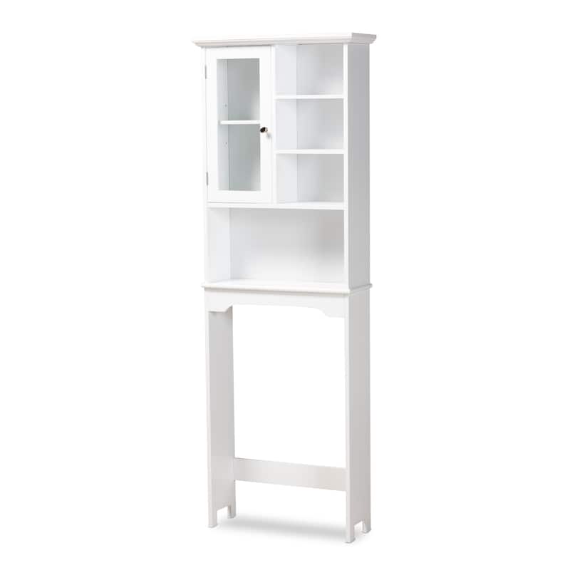Campbell White Finished Wood Over the Toilet Bathroom Storage Cabinet - White