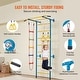 preview thumbnail 11 of 10, Natural Steel 5-in-1 Kids Wall Climbing Gym with Rings and Rope Ladder - Multi Color - 43.31” L x 33.07” W x 86.61” H
