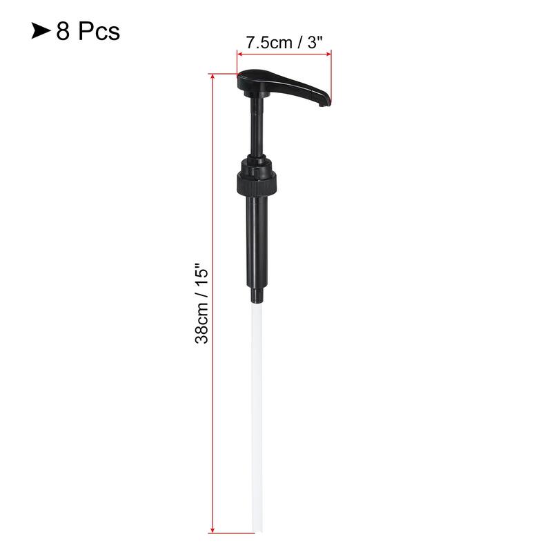Coffee Syrup Pump Fits 750ml Bottles Coffee Milk Tea Dispenser - Black - 8 Pack