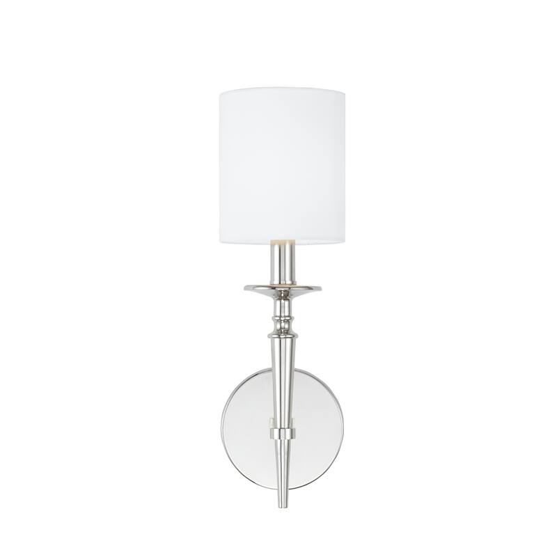 Abbie 1-light 5-inch Wall Sconce w/ White Fabric Shade