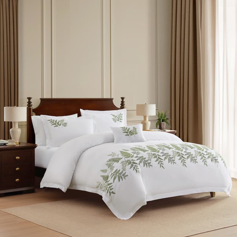 Martha By Martha Stewart Fern Garden Cotton Green Duvet Cover Set