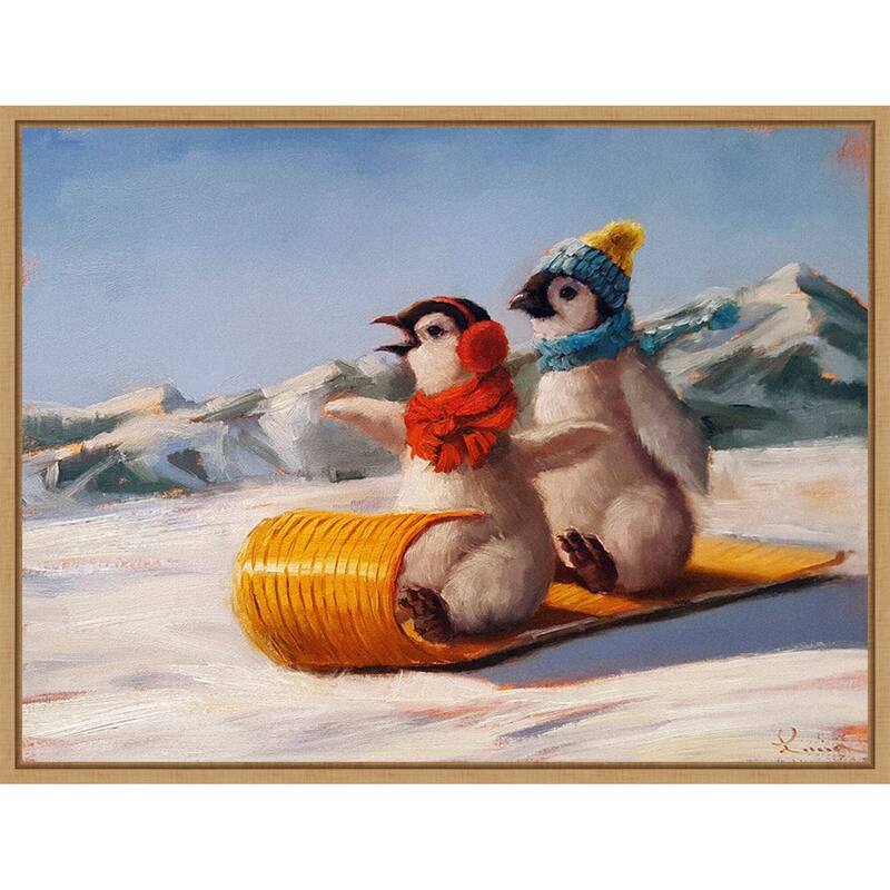 Toboggan by Lucia Heffernan (30 x 23 in.), Framed Canvas Wall Art Print - Sylvie Natural