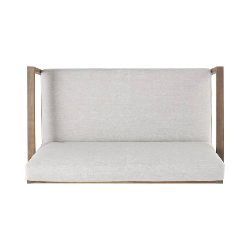 Roomfitters Belgian Outdoor Loveseat and Coffee Table Set, Modern Patio Furniture, Durable Acacia Wood Frame