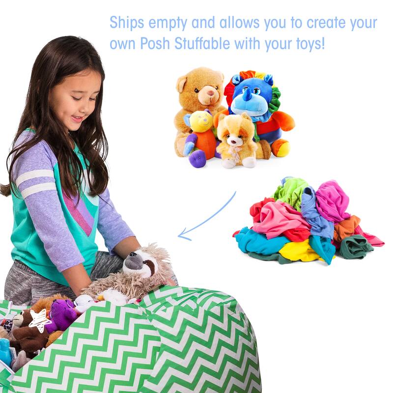 Kids' Stuffed Animal Storage Bean Bag Chair Cover or Toy Organizer