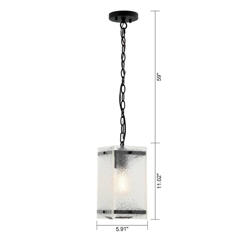 Modern 1Light Matte Black Glass Shade Pandent Light 5.91in L x 5.91