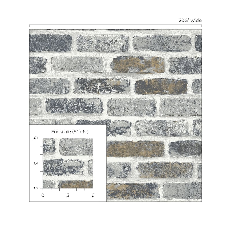 Seabrook Designs Vintage Faux Brick Non-Woven Unpasted Wallpaper - 20.9 in. W x 33 ft. L
