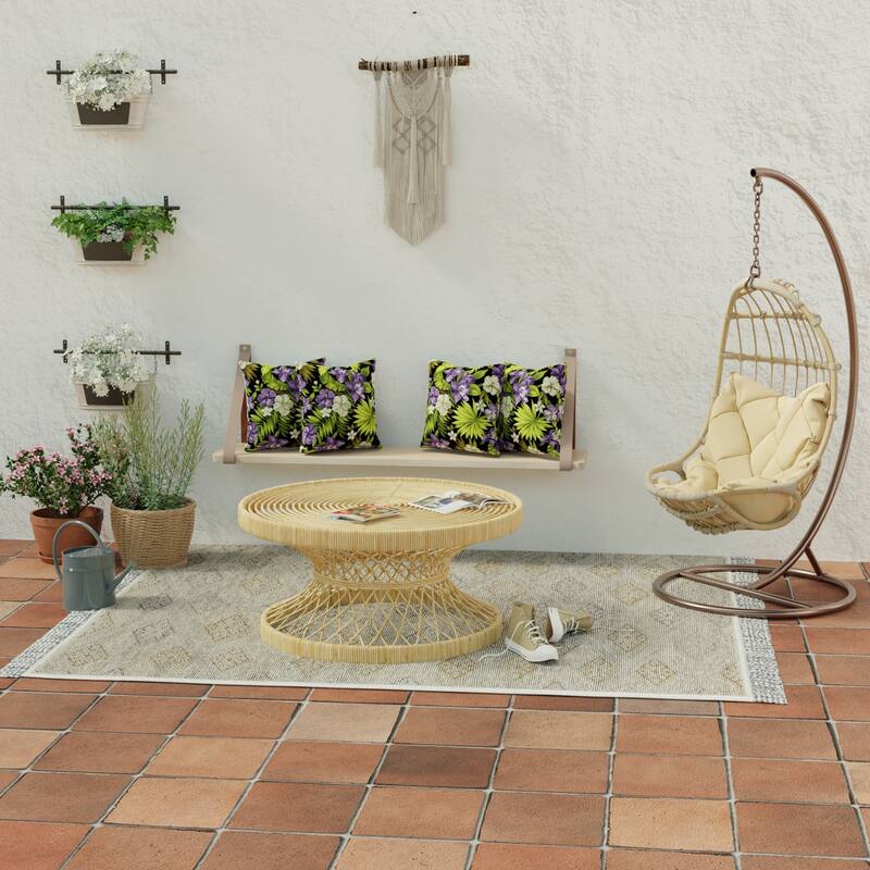 17" x 17" Outdoor Throw Pillow - Set of 2 - 17'' L x 17'' W x 5'' H - Anya Eggplant