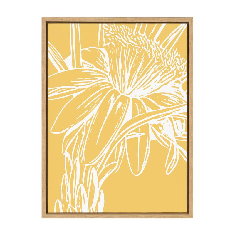 Kate and Laurel Sylvie Flower Framed Canvas by Apricot and Birch - 18x24 - Plastic - Brown