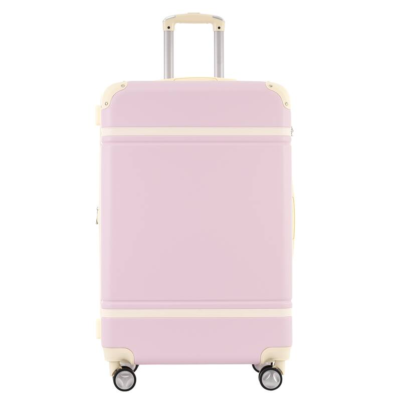 Lightweight 3-Piece Hardshell Luggage Set with TSA Lock, 20" + 28" Luggage & Cosmetic Case