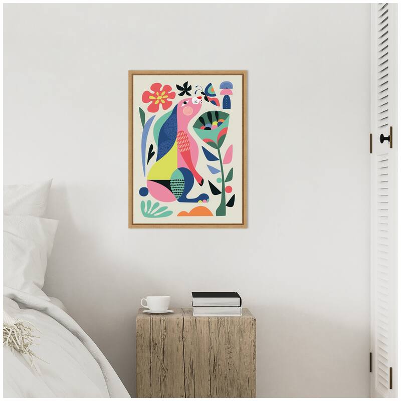 Kate and Laurel Sylvie Wild Rabbit Framed Canvas by Rachel Lee
