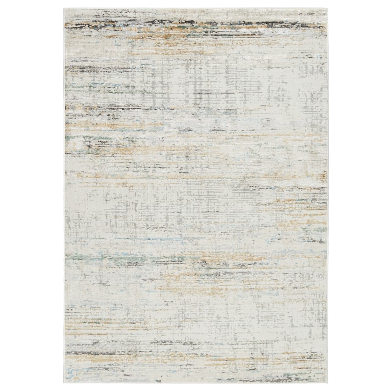 Mathis Abstract Ivory/ Gold Area Rug - 9'3" x 12' - Runner/Rectangle