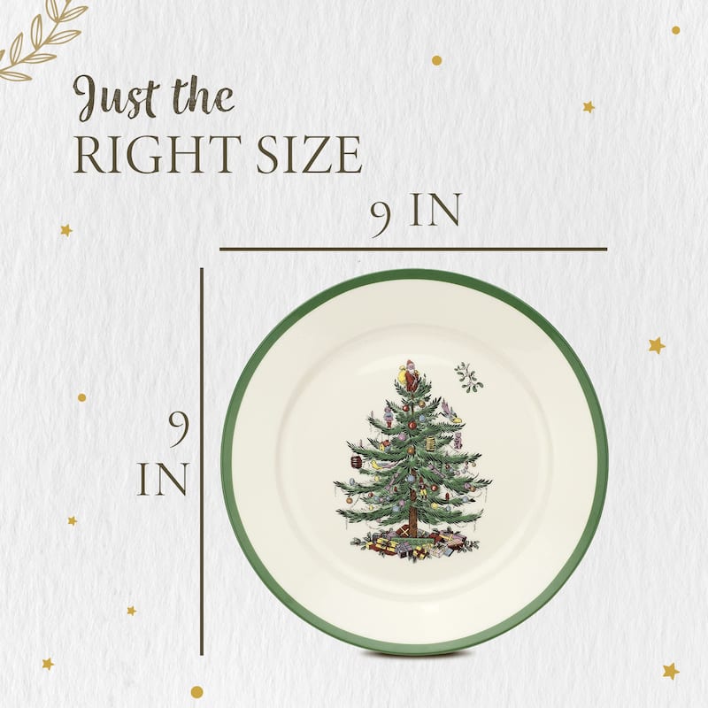 Spode Christmas Tree Luncheon Plate - 9" D x 1" H