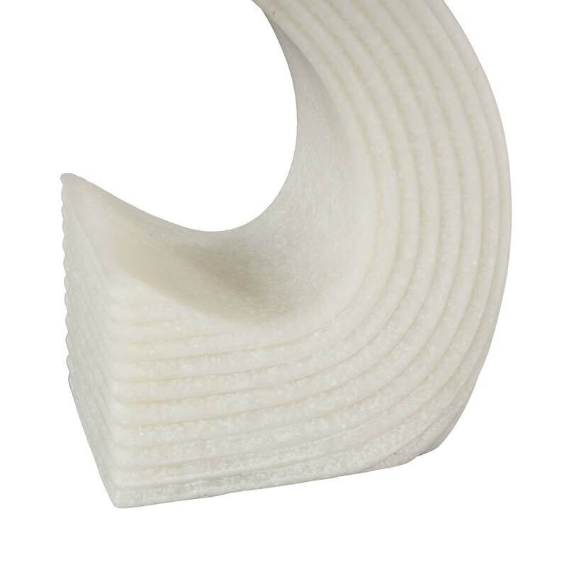 White Polystone Heart Inspired Decorative Bookends with Shimmer Details (Set of 2)