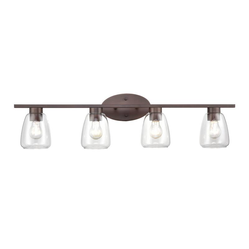 Millennium Lighting 4 Light Bathroom Vanity Fixture in Multiple Finishes and Clear Glass Shades - Rubbed Bronze