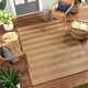 preview thumbnail 1 of 4, Livabliss Pismo Indoor/ Outdoor Checkered Stripe Area Rug 7'10" Square