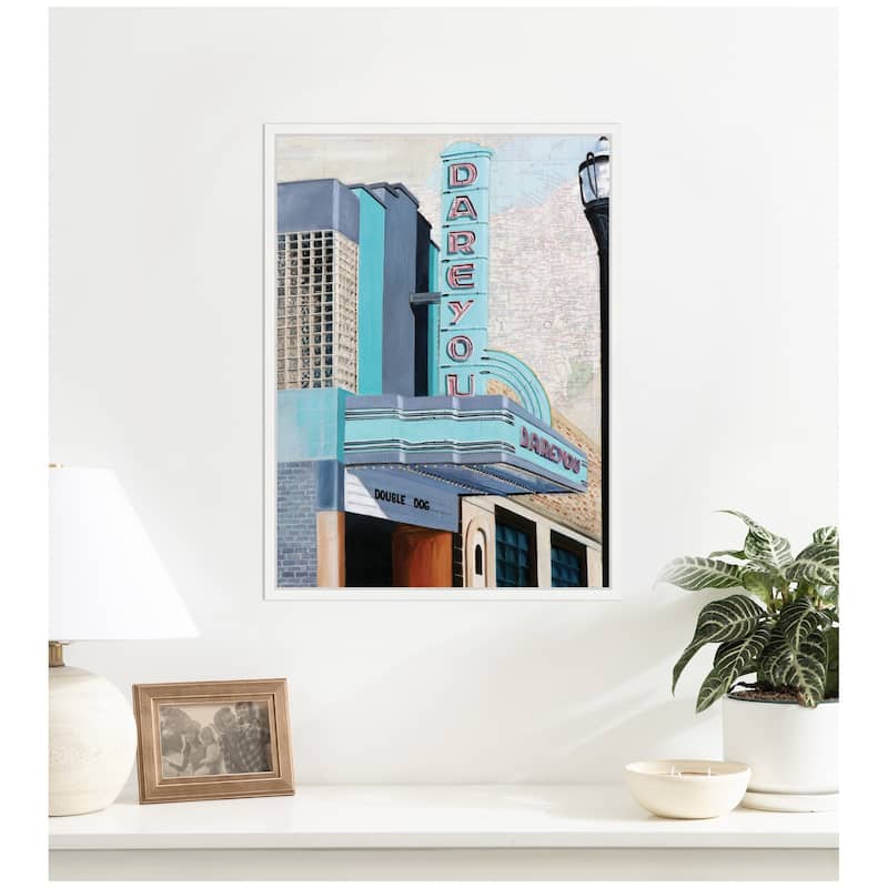 Kate and Laurel Double Dog by Krista V. Allenstein Framed Canvas Wall Art Print